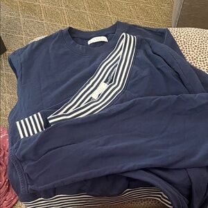 Lake pajamas brand Navy Blue Striped Sweatshirt and Pants Set